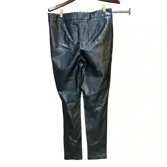 Ann Taylor FauxLeather Vegan Pants Womens Size 8 Black Ankle Skinny - Picture 2 of 6